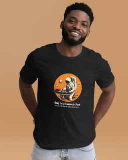 Vinyl Consumption Record Shop Albuquerque Astronaut spacesuit DJ Unisex t-shirt